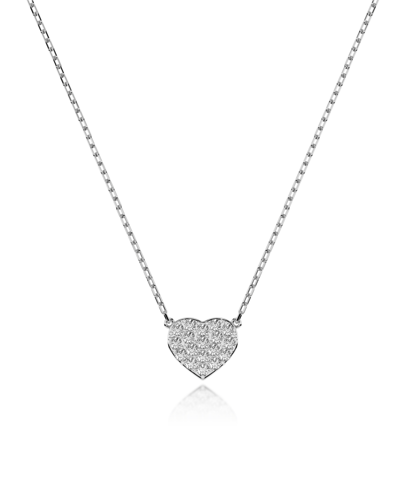White gold chain with diamond pendant "heart"