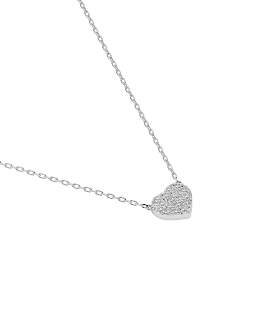 White gold chain with diamond pendant "heart"