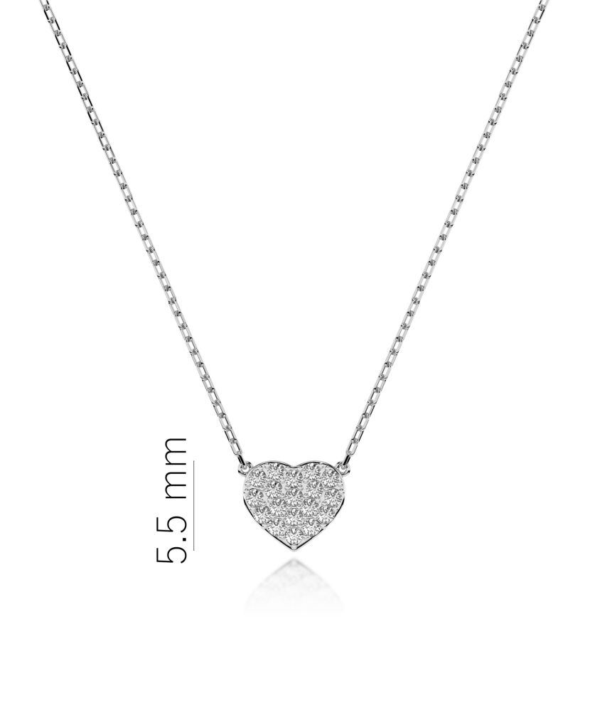 White gold chain with diamond pendant "heart"