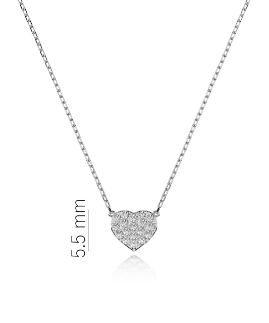 White gold chain with diamond pendant "heart"