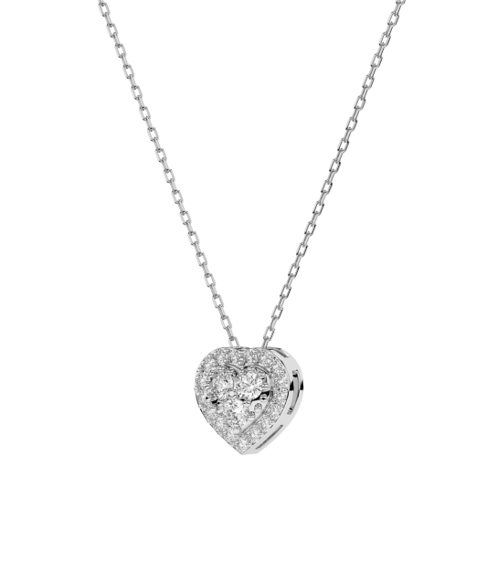 White gold chain with diamond pendant "heart"