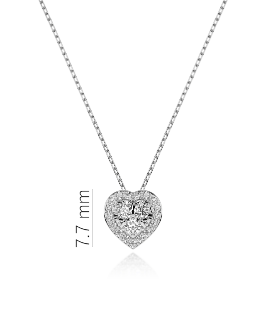 White gold chain with diamond pendant "heart"