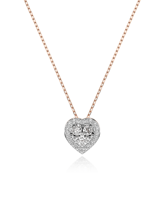 Gold chain with diamond pendant "Heart"