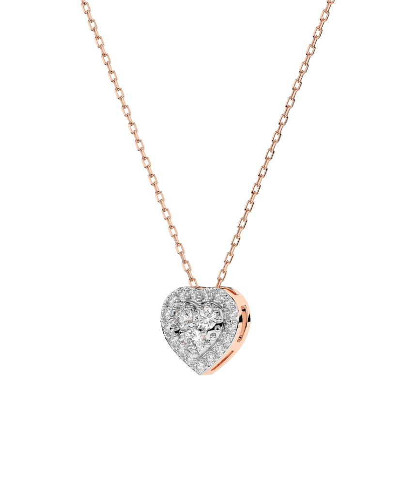 Gold chain with diamond pendant "Heart"