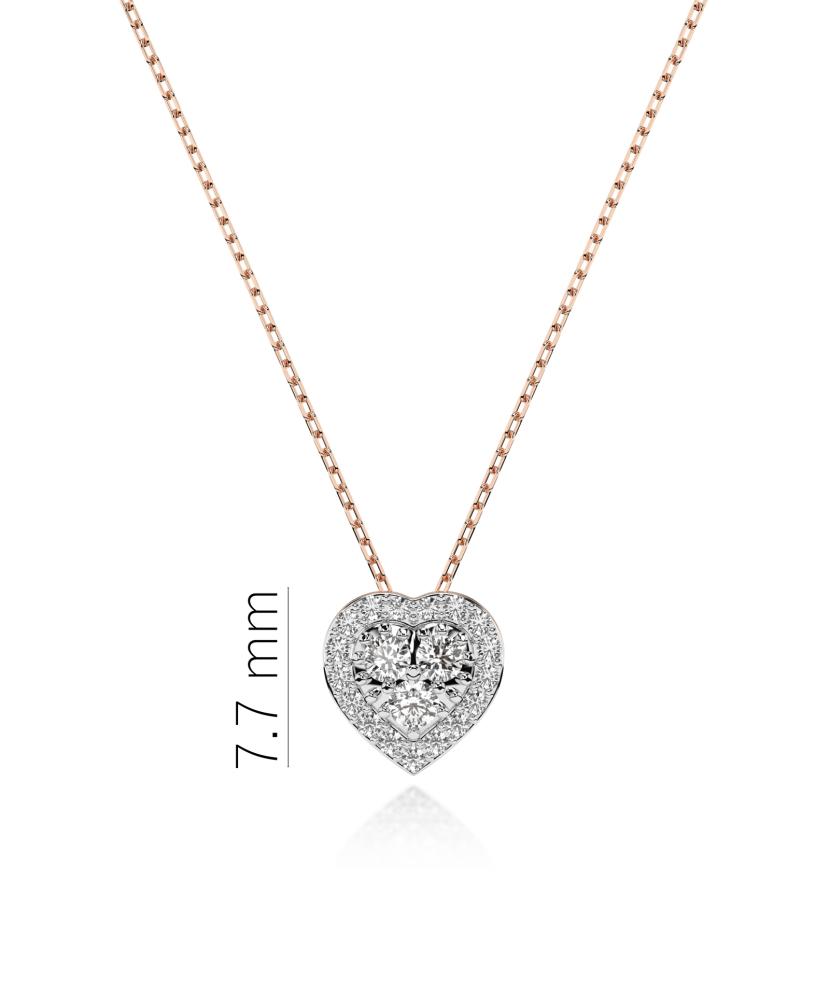 Gold chain with diamond pendant "Heart"