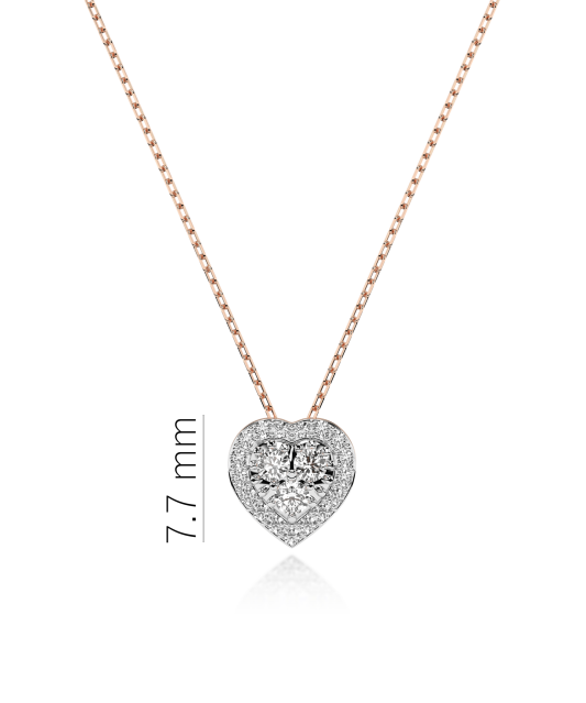Gold chain with diamond pendant "Heart"