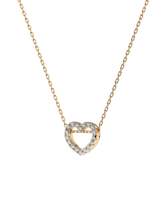 Yellow Gold chain with diamond pendant  "heart"