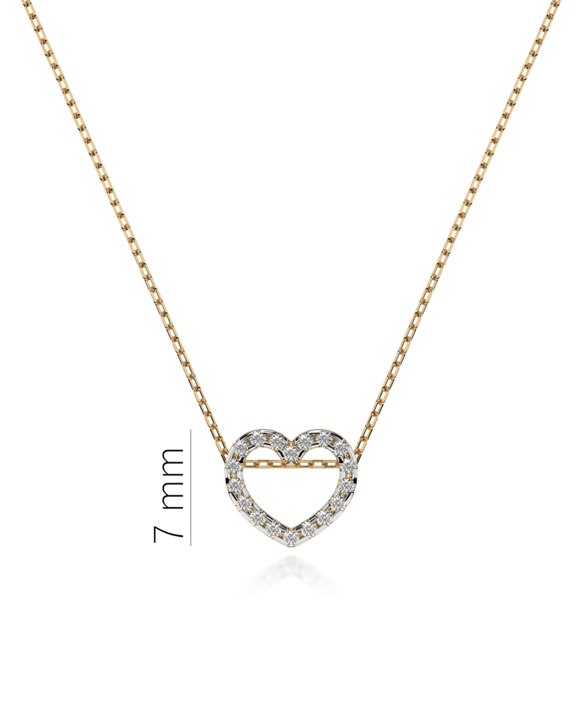 Yellow Gold chain with diamond pendant  "heart"