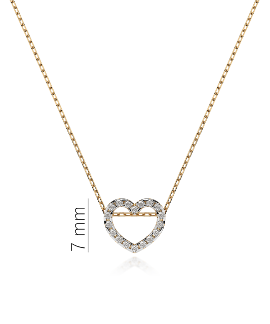 Yellow Gold chain with diamond pendant  "heart"