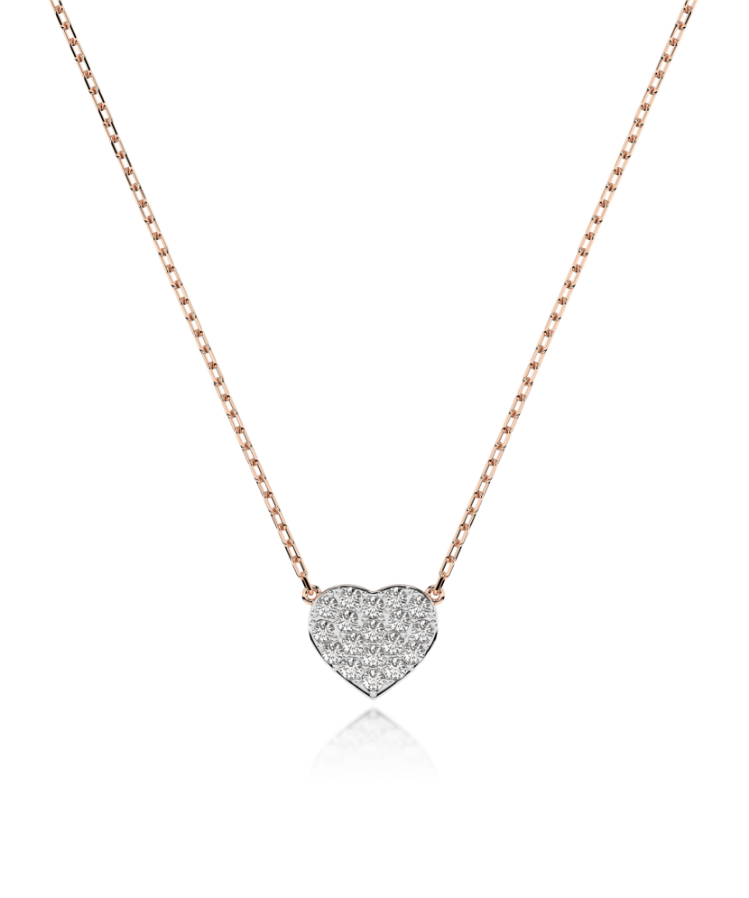 Gold chain with diamond pendant "Heart"