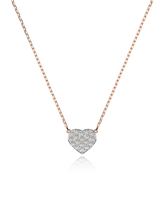 Gold chain with diamond pendant "Heart"