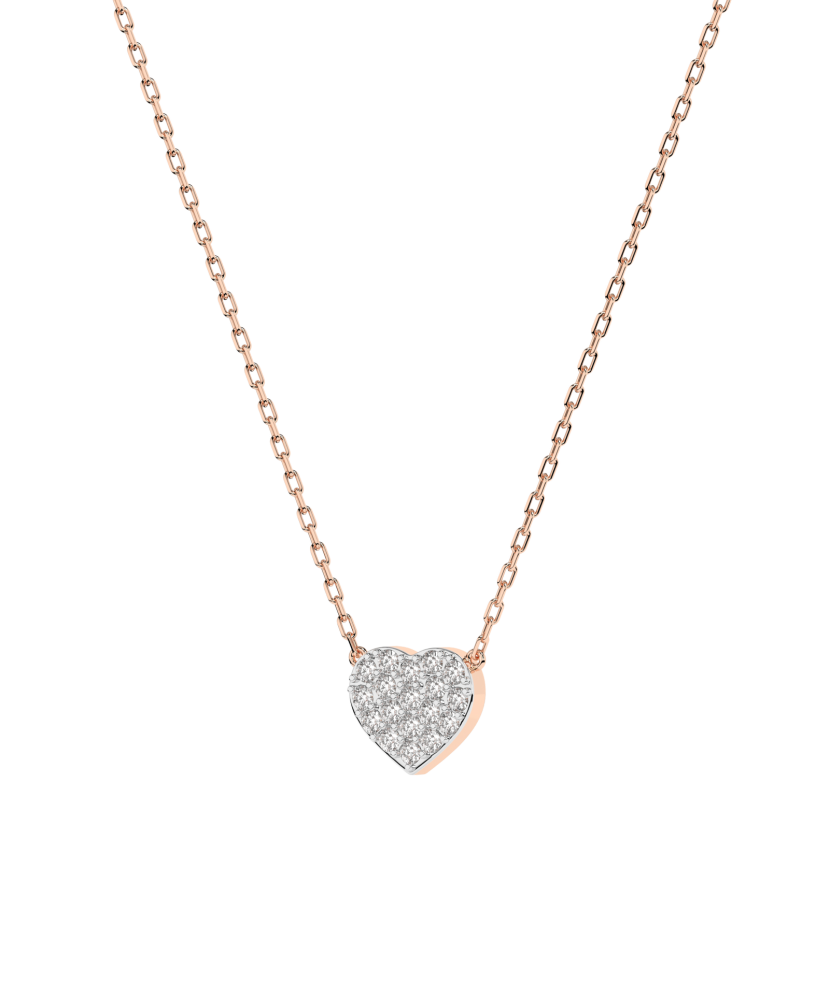 Gold chain with diamond pendant "Heart"