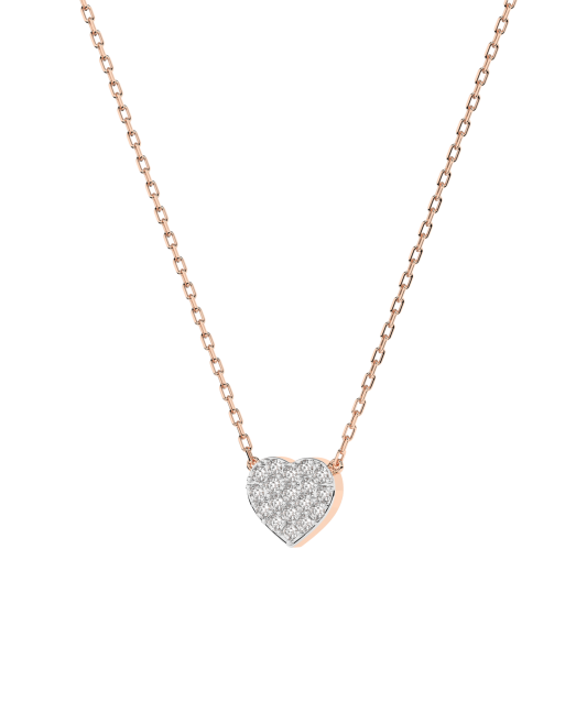 Gold chain with diamond pendant "Heart"