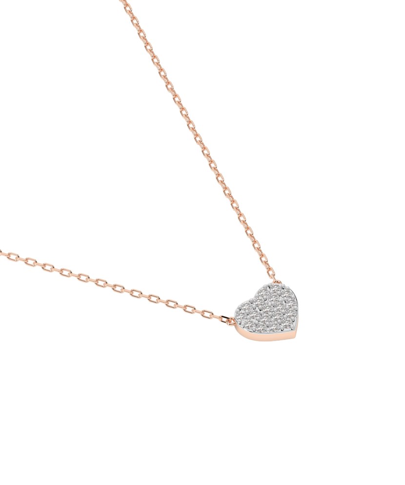 Gold chain with diamond pendant "Heart"