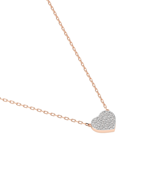 Gold chain with diamond pendant "Heart"