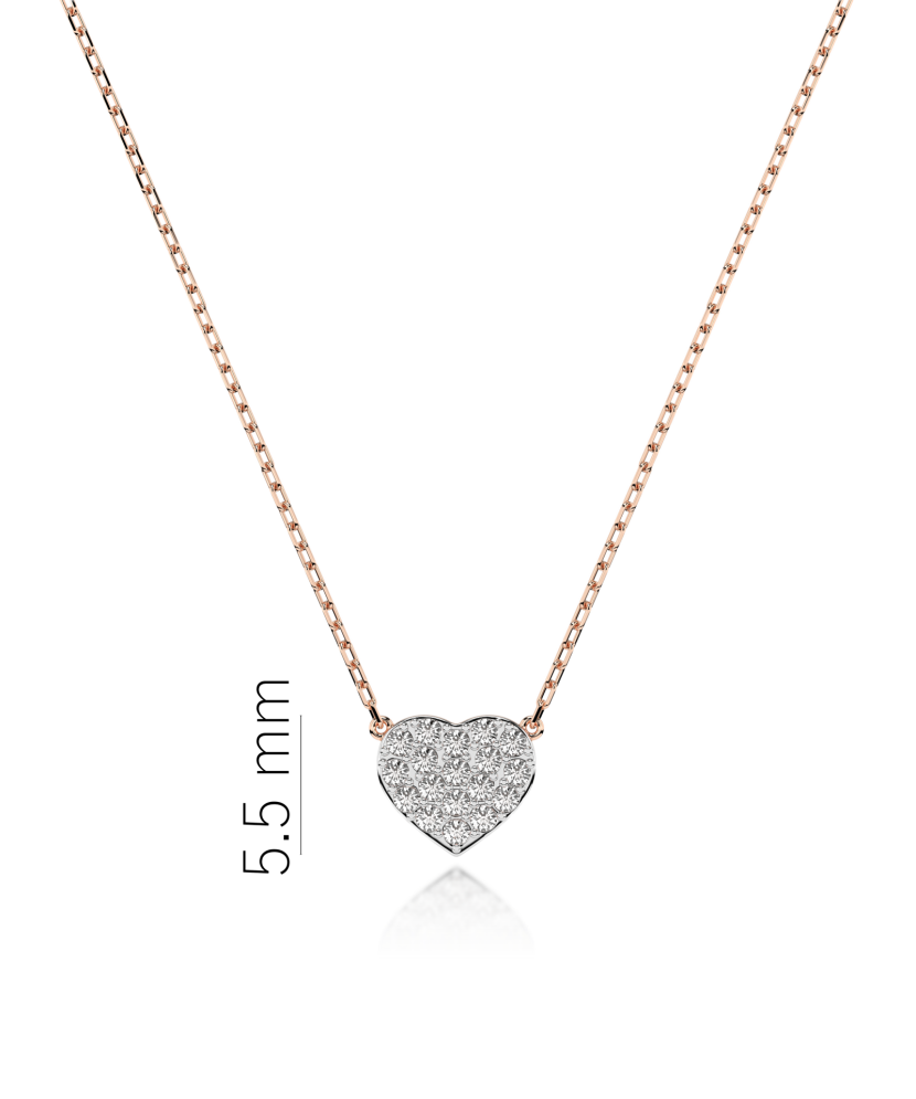 Gold chain with diamond pendant "Heart"