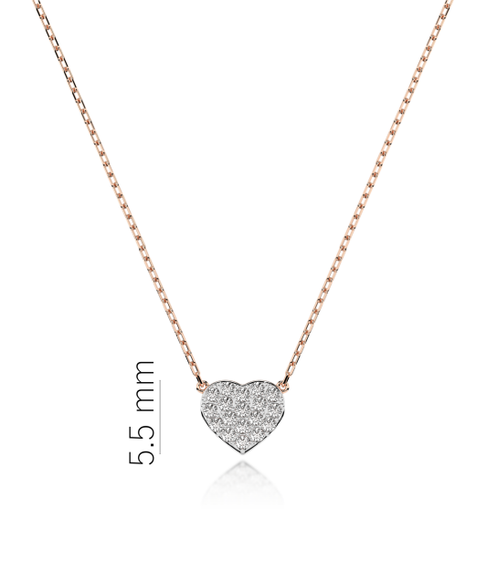 Gold chain with diamond pendant "Heart"
