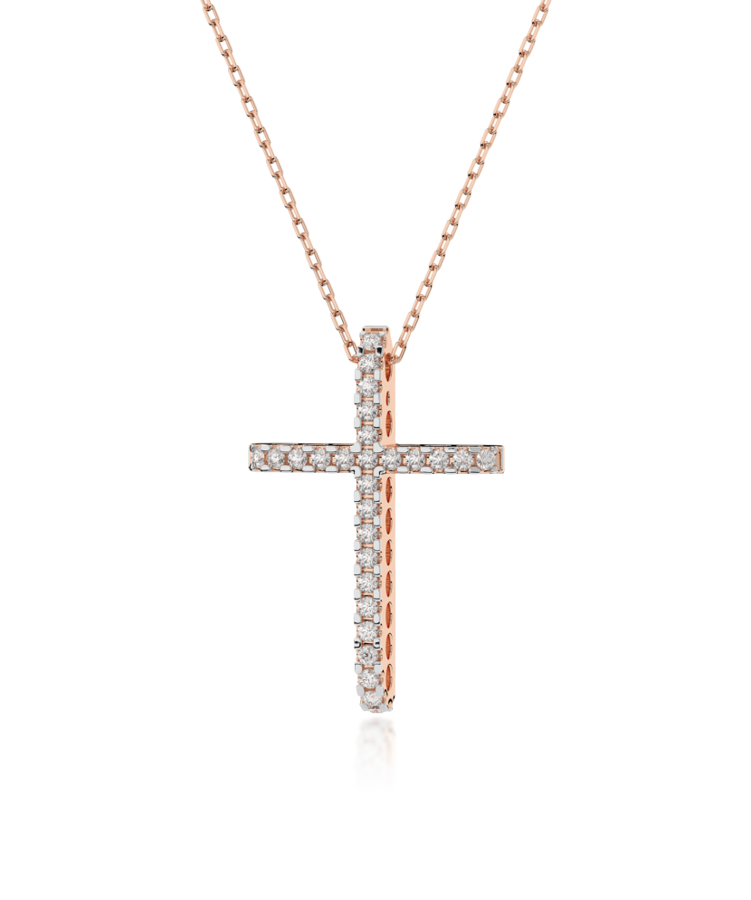 Gold chain with diamond pendant