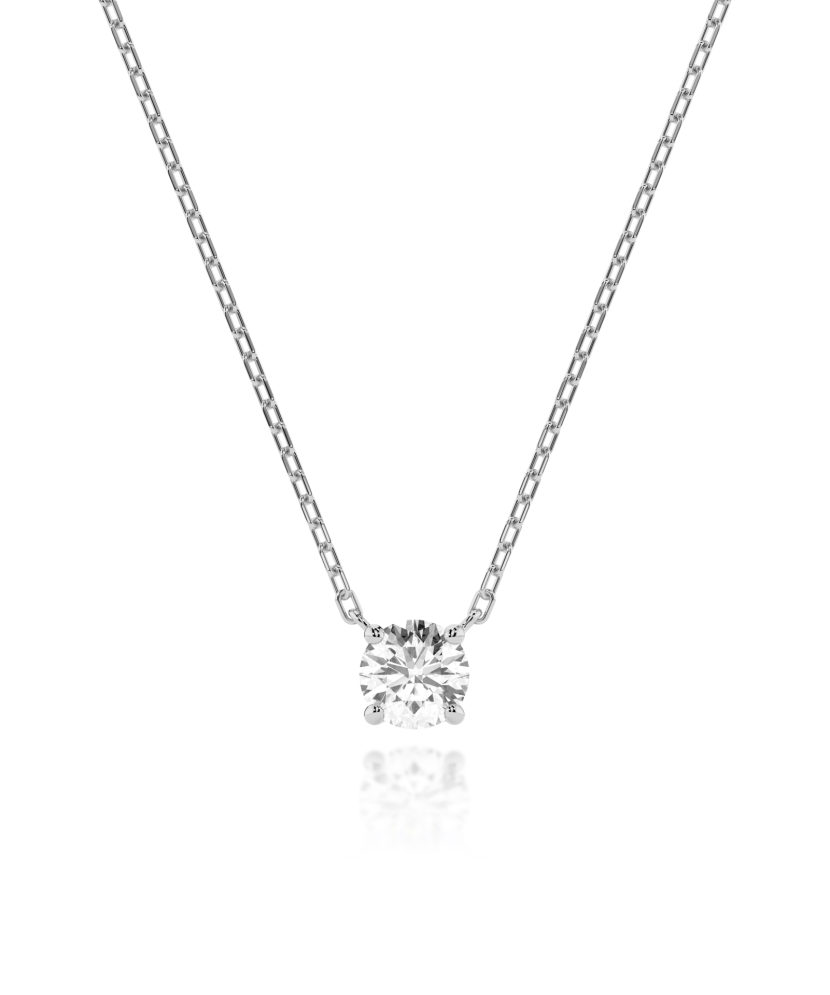 White gold chain with diamond pendant