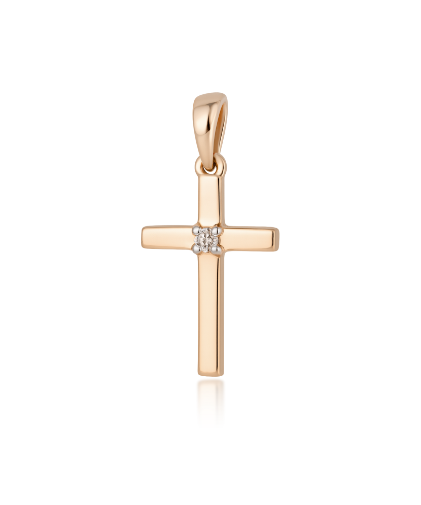 Gold pendant with diamonds "Cross"