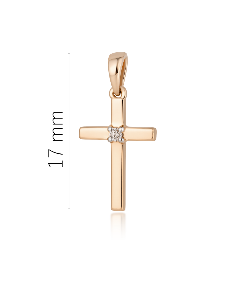 Gold pendant with diamonds "Cross"