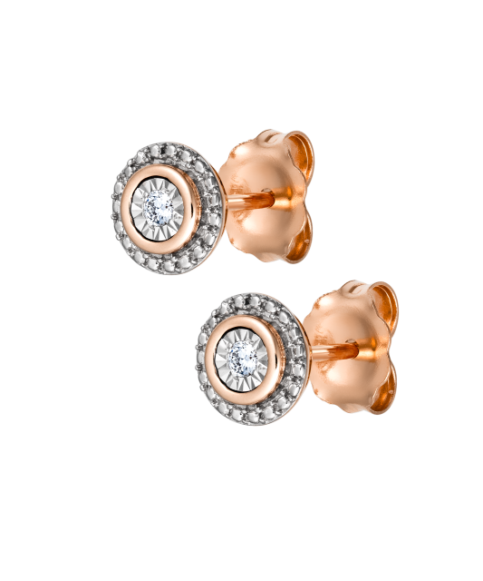 Kultaiset korvakorut timanteilla