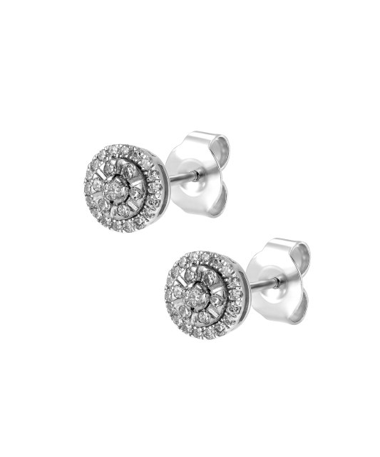 Valkokultaiset korvakorut timanteilla