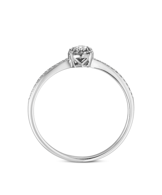 Valkokultainen sormus timanteilla