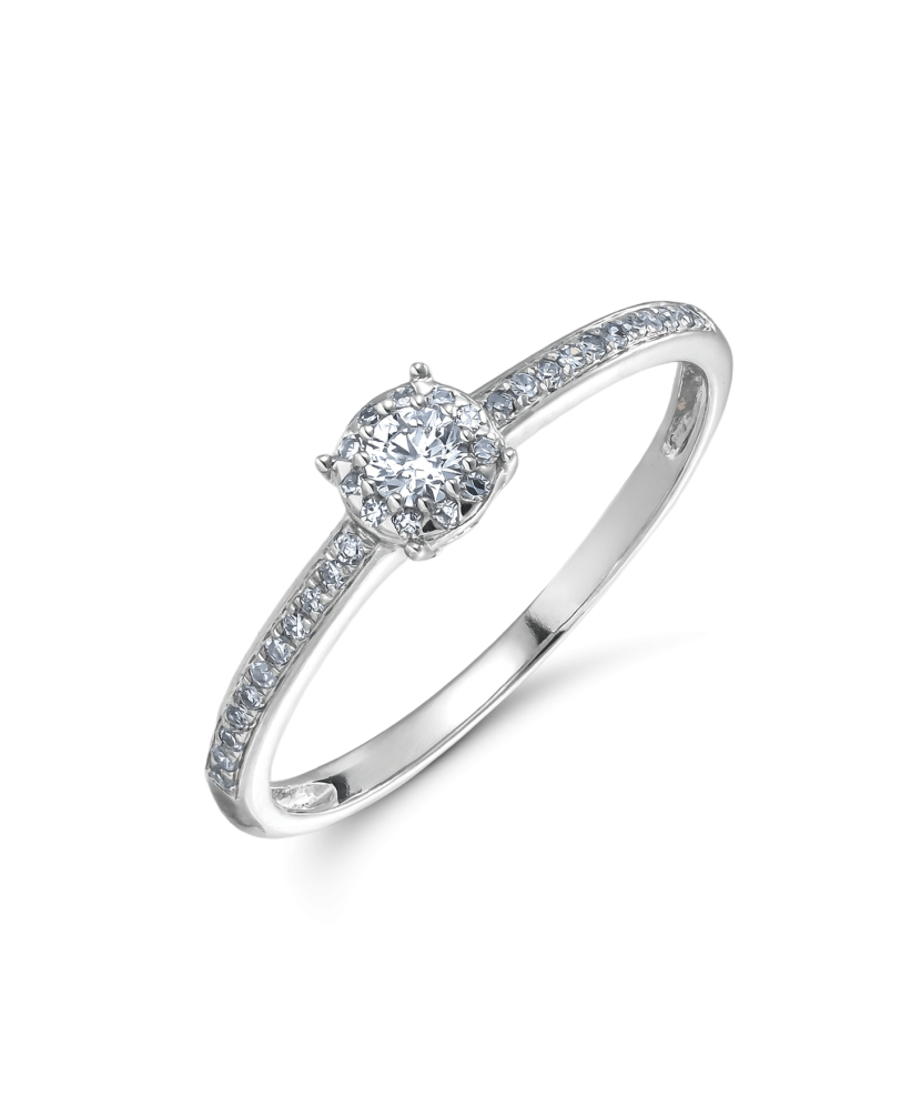 White gold ring with diamonds