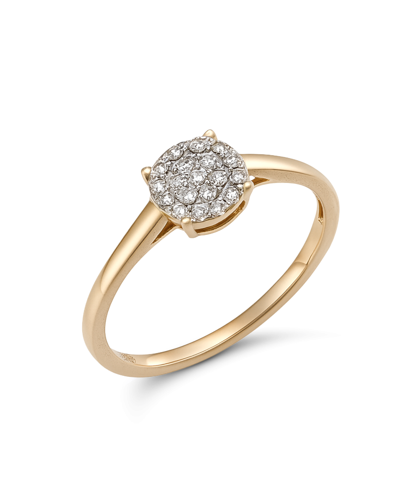 Gold ring with diamonds