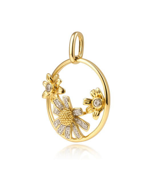Yellow Gold pendant with diamonds