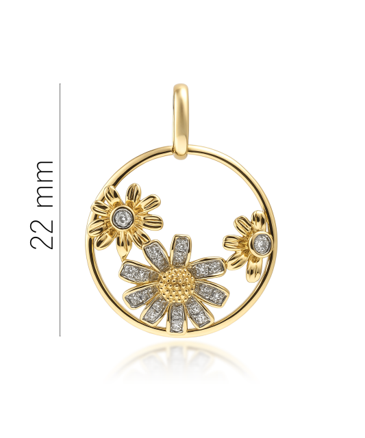 Yellow Gold pendant with diamonds