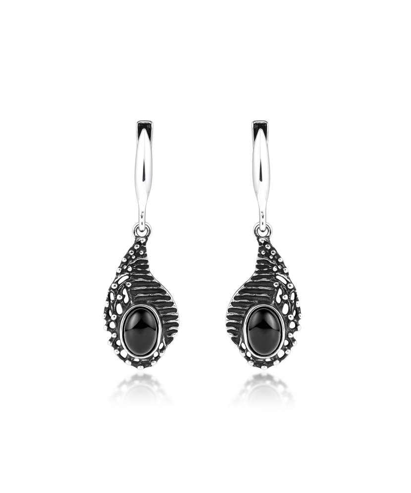 Sterling silver earrings with onyx