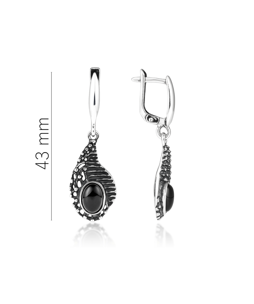 Sterling silver earrings with onyx