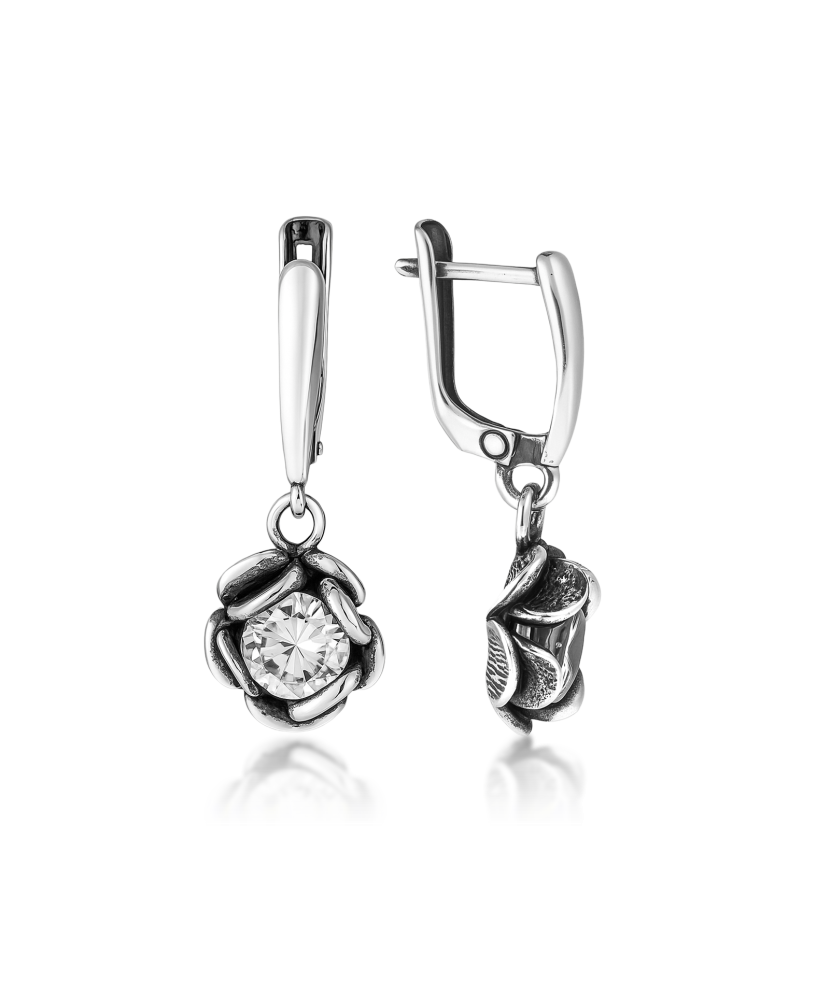 Sterling silver earrings with zircons