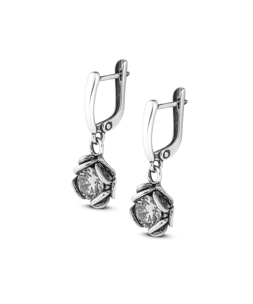Sterling silver earrings with zircons