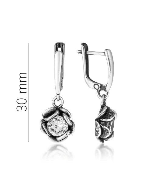 Sterling silver earrings with zircons