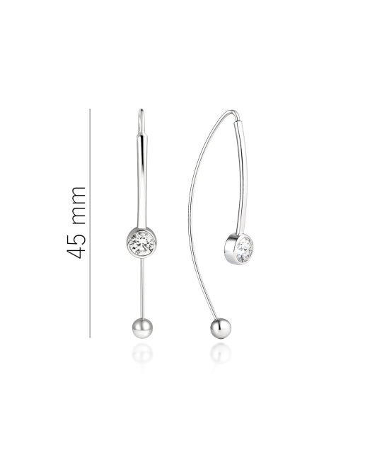 Hopeiset korvakorut zirkoneilla