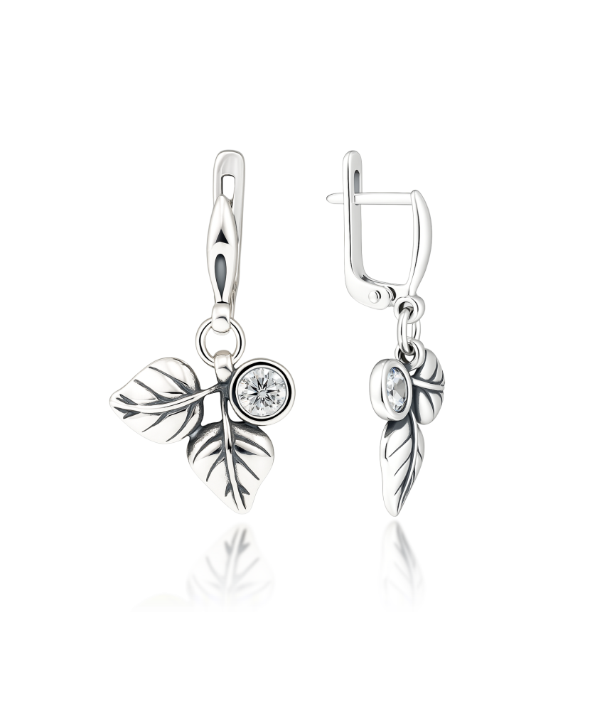 Sterling silver earrings with zircons