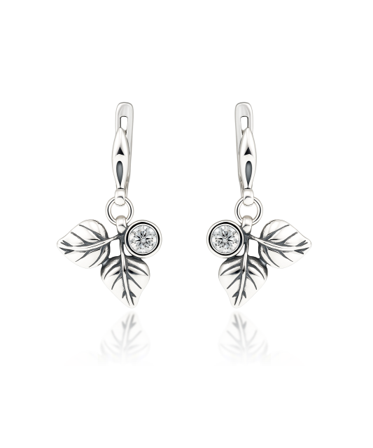 Hopeiset korvakorut zirkoneilla