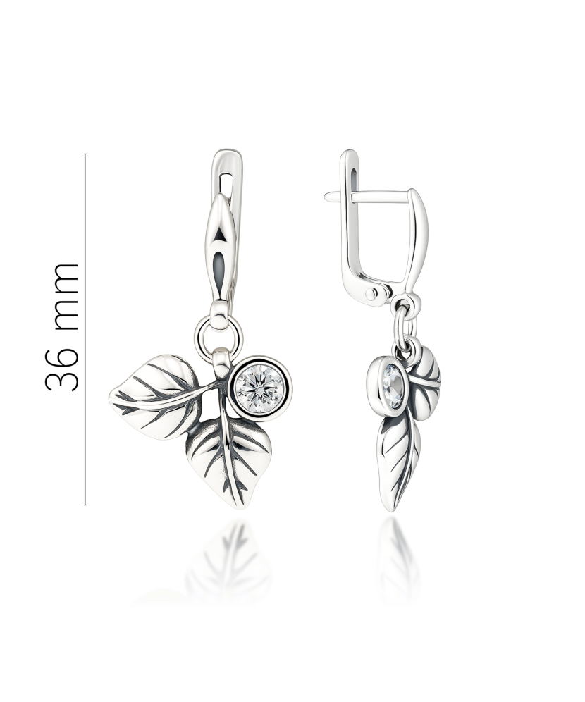 Sterling silver earrings with zircons