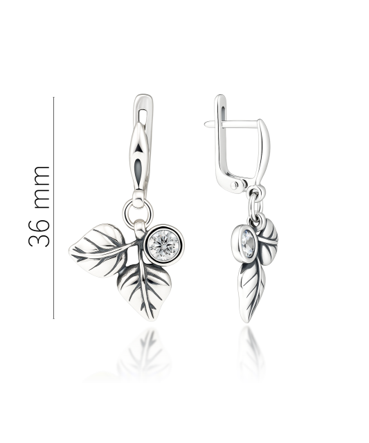 Sterling silver earrings with zircons