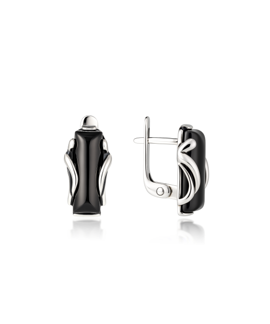 Sterling silver earrings with onyx
