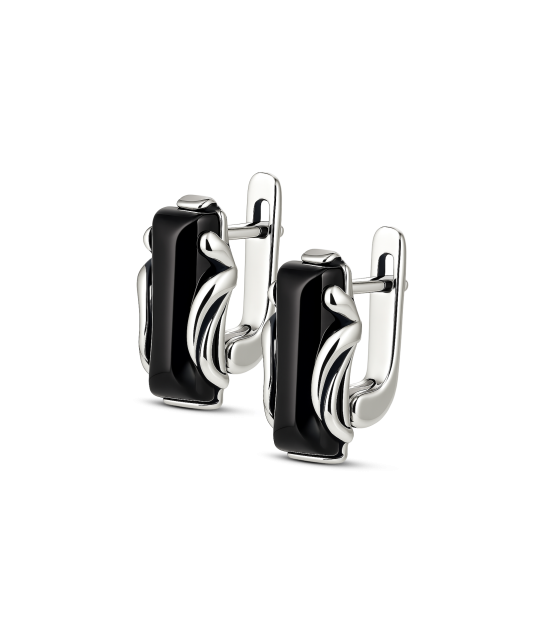 Sterling silver earrings with onyx