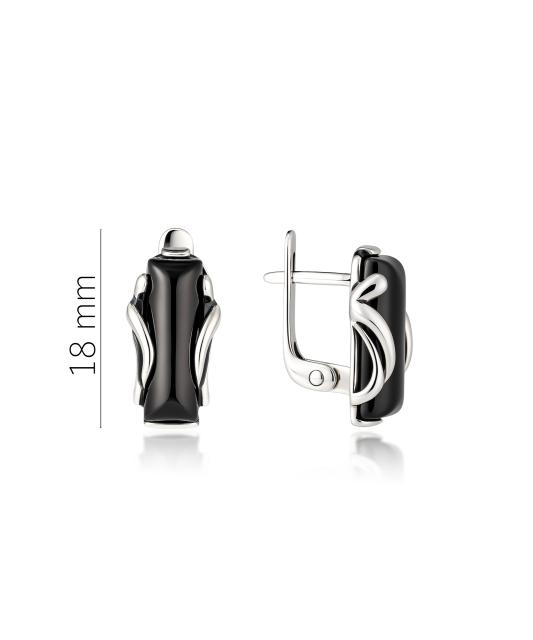 Sterling silver earrings with onyx