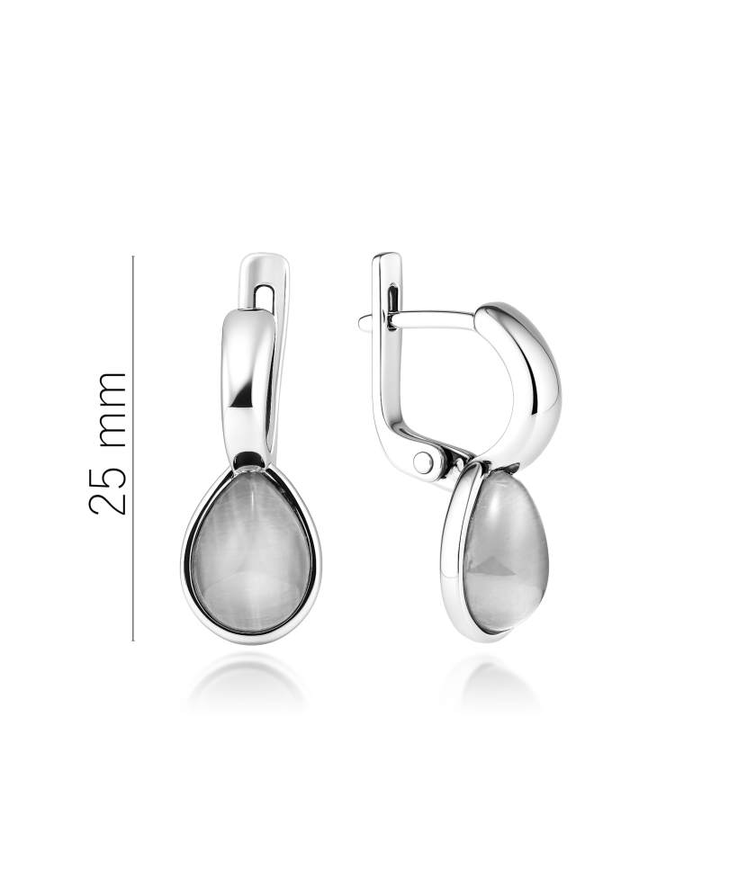 Sterling silver earrings with cats eye stone