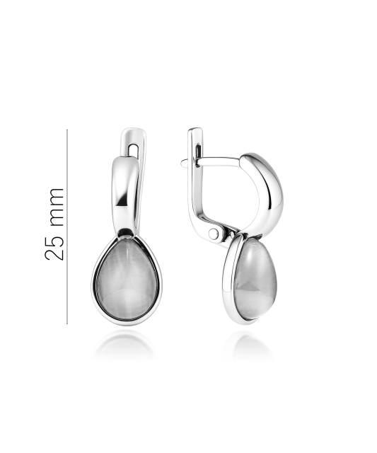 Sterling silver earrings with cats eye stone