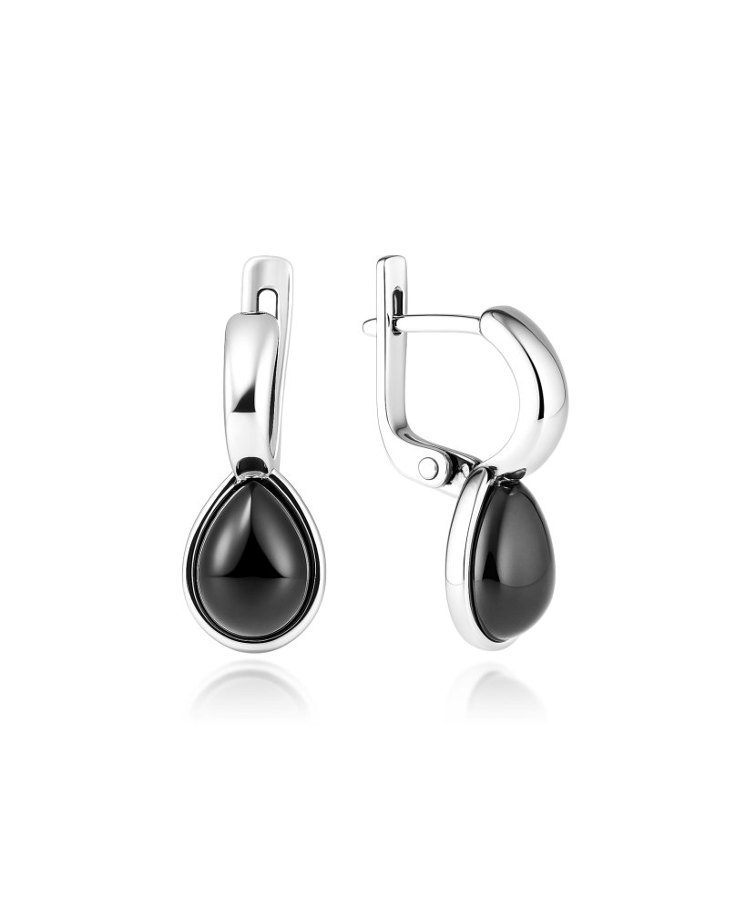 Sterling silver earrings with onyx