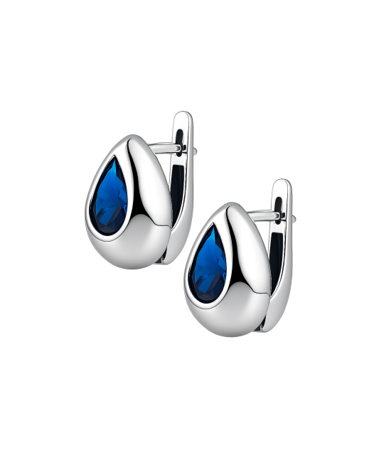 Sterling silver earrings with zircons