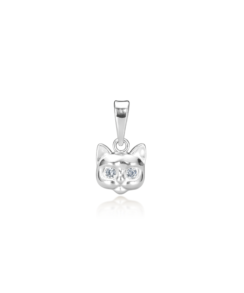 Sterling silver pendant with zircons "cat"